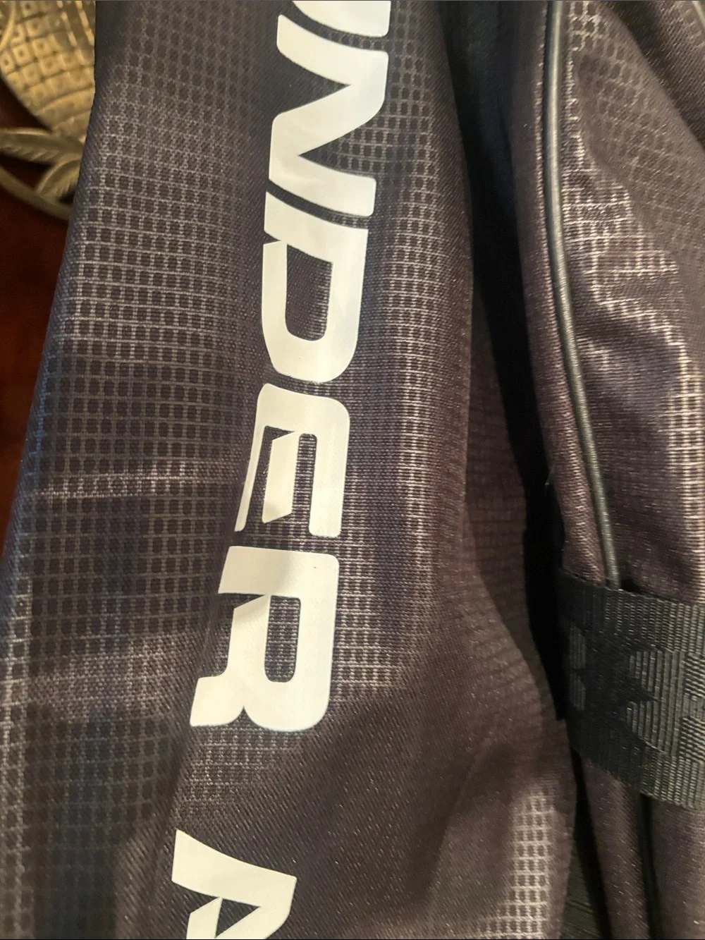 Under Armour Black Gray Sports Bag with White Logo